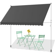 Yodolla - diy Store sur pied, 3x1.8m stores de jardin pour le patio, store manuel pour le patio, store rétractable avec manivelle, auvent manuel