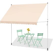 Yodolla - diy Store sur pied, 3x1.8m stores de jardin pour le patio, store manuel pour le patio, store rétractable avec manivelle, auvent manuel