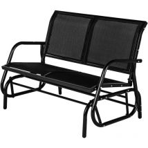 Fauteuil à bascule 2 places - Banc de jardin - Balançoire de jardin en métal - Yodolla