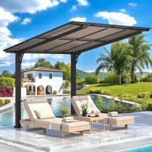 YODOLLA Metal Gazebo 2.4x2.4m (8'x8'), Aluminium Heavy Duty Hardtop Outdoor Pergola Freestanding for Garden