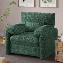 YODOLLA Ohrensessel Armlehnensessel, Modernes Design Relaxsessel Chenille-Stoff Einzelsofa, übergroßer Sessel, Grün