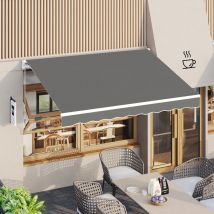 Store Banne en Polyester, Auvent Manuel Rétractable, Toit Abri Résistant aux uv - Yodolla