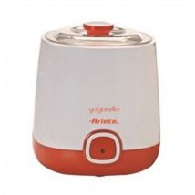 Ariete - 621 Yogurtera, Capacidad 1 litro, 20 w, 12 Horas preparación, Tapa Doble, diseño Compacto Apto lavavajillas, Plástico, Blanco/Naranja