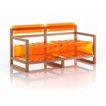 Yoko - sofá eko estructura madera naranja cristal