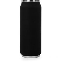 Lattina isotermica in Acciaio Inossidabile, da 7 cm, capienza di 500 ml, rif. 1304, Acciaio Inox, Nero, 19 x 7 x 7 cm - Yoko Design