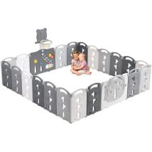 Yoleo – Parc Bébé Pliable 20+2 Panneaux – Barrière De Sécurité Avec Panier De Basket – Assemblage Facile – Dimensions 230x230x60cm – Matériaux Non 