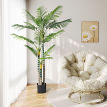 Plante Artificielle Palmier - 180cm - Fausse Plante Interieur Exterieur en Pot Plastique Salon Balcon Chambre Bureau Verte Déco - Yoleo