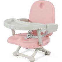Réhausseur Chaise Enfant Pliable,Chaise Haute Bébé Portable,Bébé Chaise repas en Hauteur Réglable,Plateau Amovible,Rose - Yoleo