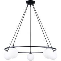 Lustre Yoli acier / verre 5xG9 Sollux