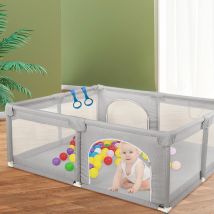 Parc bébé Avec Filet Respirant Doux Centre d'activités avec Base Antidérapante Intérieur et Extérieur 127x127cm grigio chiaro