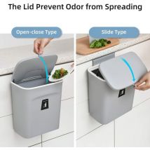 Poubelle Suspendue Cuisine avec Couvercle Poubelle Murale Cuisine Poubelle Camping Car Suspendu pour Portes d'armoires Placard Salle de Bain