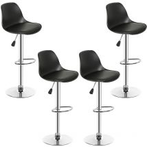 Yongqing - Lot de 4 Tabouret Bar Tabouret Comptoir réglable en Hauteur Coussin Souple en pu Rotatif à 360° pour comptoirs de Bar de Cuisine et de