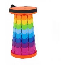 Tabouret Pliant Portable Léger et Stable Réglable en Hauteur pour L'extérieur Randonnée Pêche Barbecue Intérieur Voyage Fête(couleur)