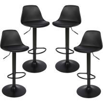 Yongqing - Lot de 4 Tabourets de Bar Tabouret Comptoir réglable en Hauteur Coussin Souple en pu rotation à 360 ° et Dossier pour comptoirs de Bar de