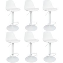 Yongqing - Lot de 6 Tabourets de Bar Tabouret Comptoir réglable en Hauteur Coussin Souple en pu Rotatif à 360° pour Comptoir Maison Cuisine Bistro