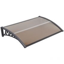 Dyhf - Auvent de Porte Store Marquise Solaire abri banne entrée Ombre Protection 80×120cm Marron