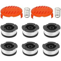 Yoouyida - Lot de 6 bobines de ligne avec 2 couvercles pour remplacer le Spoo de remplacement des coupe-bordures Black Decker--