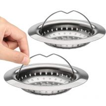 Yoouyida - 2 Filtre Évier Cuisine avec Poignée, Crépine d'Évier en Acier Inoxydable avec Anse, Grille Bac cuisine, Diamètre de 110 mm facile à