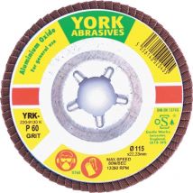 York - 100 x 16MM Flap Discs - Conical - Aluminium Oxide - Aluminium Backed