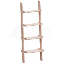 York 4 Tier Ladder Shelf Unit Bookcase Shelving Display Stand Rack Storage, Pine