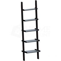 York 5 Tier Ladder Shelf Unit Bookcase Shelving Display Stand Rack Storage, Black