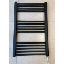 Greenedhouse - York 500 x 800mm Black Electric Flat Towel Rail Bathroom Radiator