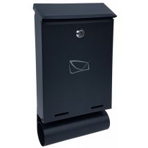 YORK Briefkastenrohr Anthrazit Matt – 33cm Höhe – 18cm Breite – 5,5cm Tiefe – 1,2kg – Verzinktes Blech – 2 Schlüssel