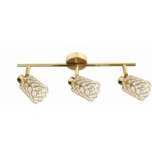 Plafoniera Candellux York 93-70111 Ottone 3xg9 Cristallo