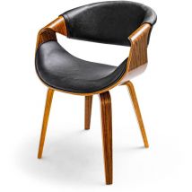 Frankystar - Yorkshire - Fauteuil en bois massif et letherette noire