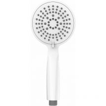 Heguyey - Young white shower head ø 11 cm - Universal hand shower, knob with 5 types of jets, Plastic (abs), 11 x 11 cm, White