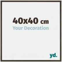 Your Decoration - 40x40 cm - Cadres Photos en Aluminium Avec Verre acrylique - Anti-Reflet - Excellente Qualité - Structure Noyer - Cadre Decoration