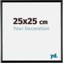 Your Decoration - 25x25 cm - Cadres Photos en Plastique Avec Verre acrylique - Anti-Reflet - Excellente Qualité - Noir Brillant - Cadre Decoration