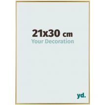 Your Decoration - 21x30 cm - Cadre Photo en Plastique Avec Verre acrylique - Anti-Reflet - Excellente Qualité - Or - Cadre Decoration Murale - Evry.