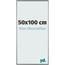 Your Decoration - 50x100 cm - Cadre Photo en Plastique Avec Verre acrylique - Anti-Reflet - Excellente Qualité - Argent Brillant - Cadre Decoration