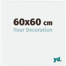 Your Decoration - 60x60 cm - Cadre Photo en Plastique Avec Verre acrylique - Anti-Reflet - Excellente Qualité - Blanc Brillant - Cadre Decoration