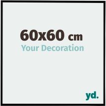 Your Decoration - 60x60 cm - Cadre Photo en Plastique Avec Verre acrylique - Anti-Reflet - Excellente Qualité - Noir Mat - Cadre Decoration Murale