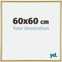 Your Decoration - 60x60 cm - Cadres Photos en Plastique Avec Verre Plexiglas - Excellente Qualité -Or - Cadre Decoration Murale - Annecy.