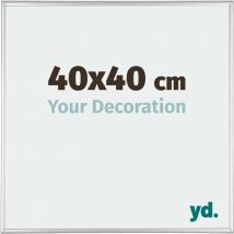 Your Decoration - 40x40 cm - Cadres Photos en Aluminium Avec Verre acrylique - Anti-Reflet - Excellente Qualité - Argent Brillant - Cadre Decoration
