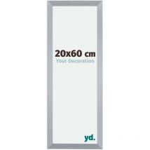 Your Decoration - 20x60 cm - Cadres Photo en mdf Avec Verre acrylique - Anti-Reflet - Excellente Qualité - Argent Brillant - Cadre Decoration Murale