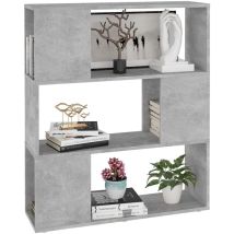 Bibliothèque/séparateur De Pièce Gris Béton 80x24x94 Cm
