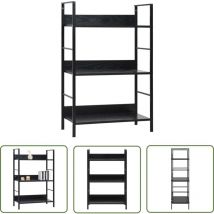 Youthup - The Living Store Bücherregal 3 Regalböden Schwarz 60×27,6×90,5 cm Holzwerkstoff - Bücherregal - Wohnraumorganisation - Aufbewahrungslösung