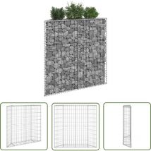 Lling - The Living Store Gabionen-Hochbeet Trapezform Verzinkter Stahl 100x20x100 cm - Gabionen-Hochbeet - Steingarten - Stahltank - Gartendeko