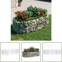 Homemiyn - The Living Store Gabionen-Hochbeet Verzinktes Eisen 200x100x50 cm - Gabionen-Hochbeet - Gartendekoration - Pflanzenkübel - Staketenzaun