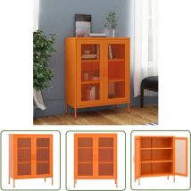 Devenirriche - The Living Store Lagerschrank Orange 80x35x101,5 cm Stahl - Lagerschrank - Stauraum - Regal - Metallregal - Orange