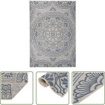 The Living Store Outdoor-Teppich Flachgewebe 160x230 cm Blaues Muster - Outdoor-Teppich - Terrassenteppich - Balkonteppich - Flachgewebe - Polyester