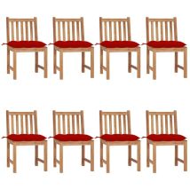 Furniture Limited - Sedie da Giardino con Cuscini 8 pz in Legno