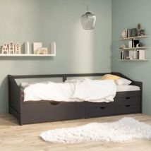 Homemiyn - Furniture Limited - Sofá cama 3 plazas cajones madera maciza pino