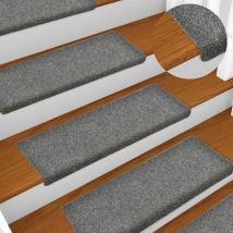 Inlife Tapis De Marches D'Escalier 10pcs Gris Clair 65x25cm Aiguilleté