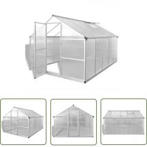 Youthup - The Living Store Gewächshaus mit Fundament Verstärkt Aluminium 7,55 m² - Aluminium-Gehäuse - Polycarbonat-Planken - Gewächshaus