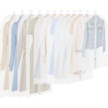 Youyijia 12er Set Atmungsaktive Kleidersäcke Mit Reißverschluss – Staubdicht, Wasserdicht, Mottenfest, Transparente Kleiderschutzhüllen Für Anzüge, 